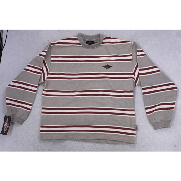Bear SURF Boards Size Large Sweat Shirt Stripes Logo 1990's  Vintage Y2K FLAWS - Picture 1 of 15